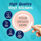 100 Custom Vinyl Stickers - Upload Your own Image, Text, Design, Logo - Personalized Logo Labels for Handmade, Packaging, Bottle, Jars, Candle, Brand Stickers (Peach, 6x6)