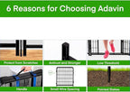 ADAVIN Tall Garden Fence Wide Door Low Threshold, 54 inch High 4 Panels Total 8.8 Ft(L), Black Heavy Duty Metal Outdoor Dog Fence for Yard or Camping, Garden Fencing Animal Barrier