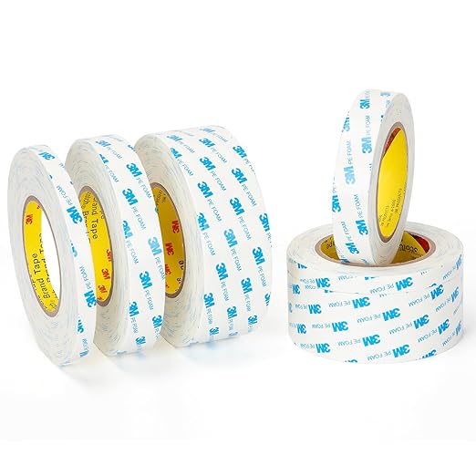 3M Double Sided Tape 0.5"×16.5Ft, No Damage Double Sided Wall Tape, Heavy Duty PE Foam Mounting Tape Removable Waterproof for Home Office Decor Crafts Arts DIY Paint Picture Poster
