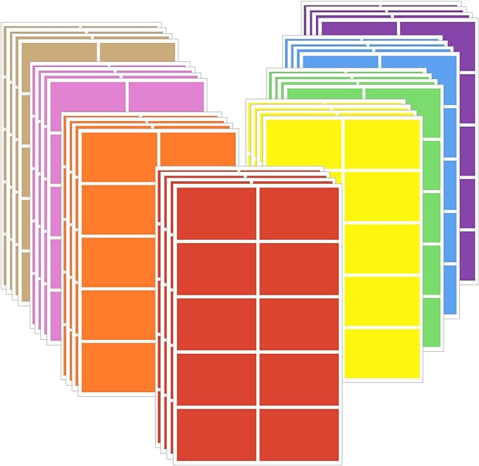 STARLIBOO Colored Labels Stickers, 3 x 2 Inch Rectangular Moving Labels for Boxes, 8 Colors Large Moving Stickers- 320 Pack