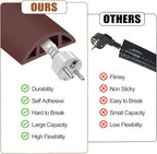 MYFAMIREA 5FT Floor Cord Cover for Wire Self Adhesive Cable Cavity Management PVC Extension Cord Hider Power Floor Wire Protector Cover Prevent Cable Trip for Office Home Outdoor (Brown, 1.97'')