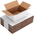 25 Pack Small Shipping Boxes 7x5x3 Inches, White Corrugated Cardboard Box for Shipping, Packing, Business, DIY