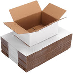 25 Pack Small Shipping Boxes 7x5x3 Inches, White Corrugated Cardboard Box for Shipping, Packing, Business, DIY