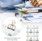 16 Pcs Hollow Binder Clips - 8 Colors Skeleton Design Paper Clamps for Office School Home Use, Organize Documents Files Notes(L,1.9x2.6in)