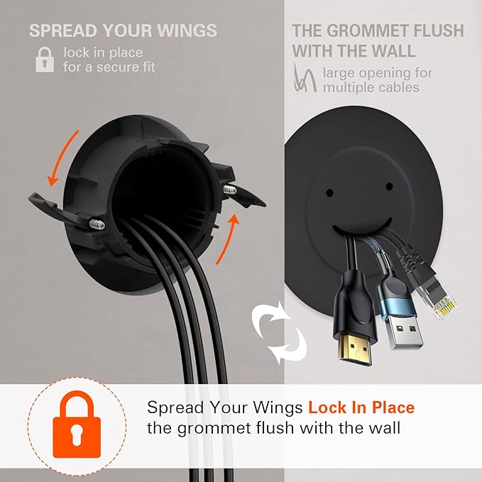 TV Cord Hider Kit - Comprehensive in-Wall Cable Management Solution for Wall-Mounted TVs