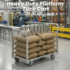 Industrial Cage Cart 2200lbs - 40" x 24" Flatbed Hand Truck with Mesh Basket, Heavy Duty U-Boat Style Dolly for Narrow Aisles, Retail Stores, and Office Moving
