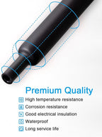 MILAPEAK 300 PCS Heat Shrink Tubing Kit - 3:1 Ratio Adhesive Lined, Marine Grade Shrink Wrap - Automotive Industrial Heat-Shrink Tubing - Black, Red