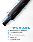 27pcs 3:1 Dual Wall Adhesive Heat Shrink Tubing Kit, 3 Large Sizes (Diameter): 3/4, 1/2, 1/4-inch, Marine 7-inch Long Cable Wire Sleeve Tube Assortment with Storage Case for DIY by MILAPEAK (Black)