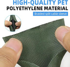 Automotive Wire Loom Tubing, Split Braided Cord Protectors from Pets No Chew, Flexible Cable Sleeve Cable Management for TV/Computer/Electric Wires (Deep Green, 1/2"-10ft)