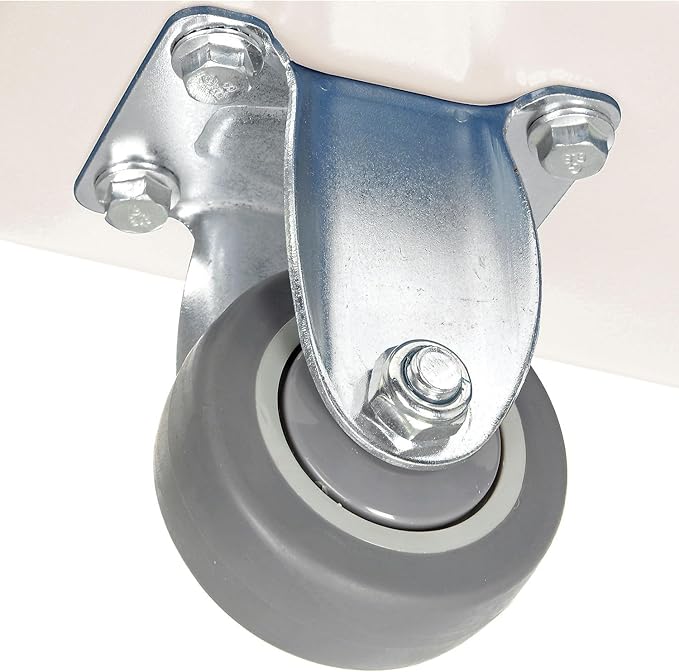 Global Industrial 6 Bushel Plastic Bulk Box Truck, Direct Mount Base, 500 lbs. Capacity, 3" Non-Maring Rubber Casters, White, 33-2/5"L x 23" W x 24-1/2"H