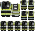 BeautyWill Custom Safety Vest Logo Class 2 High Visibility Reflevtive Vest Outdoor Protective Workwear
