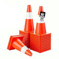 20 Pack 18" Traffic Cones, Orange Safety Cones with Heavy Stable PVC Base Reflective Collars, Multi-Use Parking Cones for Road Construction, Parking Lots, Driveway Marking