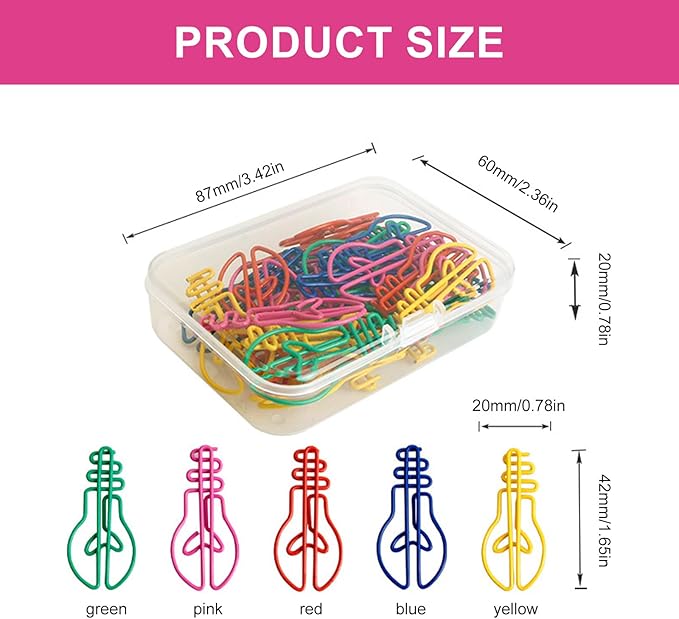 30Pieces Small Paperclips Light Bulb Paper Clip Metal Bookmarks Office Supplies for Binding Hanging File Document Metal Paper