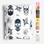 10x13 Poly Mailers – Skull Rose – Waterproof, Tear-Resistant Shipping Bags with Adhesive Seal – 100 Pack – Package Mint