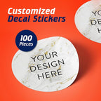 100 Custom Vinyl Stickers - Upload Your own Image, Text, Design, Logo - Personalized Logo Labels for Handmade, Packaging, Bottle, Jars, Candle, Brand Stickers (Gold Marble, 4x4)