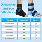 Ankle Ice Pack Wrap for Swelling, Reusable Foot Heel Gel Ice Pack for Injuries Sprained, Hot Cold Therapy Sock Compression for Plantar Fasciitis Pain Relief, Achilles Tendonitis