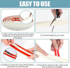 Floor Cord Cover Cable Cavity Self Adhesive Cord Hider Floor 10FT Floor Cable Management Power Cord Protector Floor Electric Cord Covers for Offices, Gym, Exhibitions (Beige, 0.78" x 10')