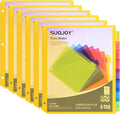 8-Tab Dividers for 3 Ring Binder, 48 Count Binder Dividers with Pockets, Subject Dividers, 3-Hole Plastics Sheets Protectors for US Letter Size in 0.5", 1",2" Binders, Vibrant 8 Color, 6 Packs