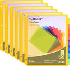 8-Tab Dividers for 3 Ring Binder, 48 Count Binder Dividers with Pockets, Subject Dividers, 3-Hole Plastics Sheets Protectors for US Letter Size in 0.5", 1",2" Binders, Vibrant 8 Color, 6 Packs
