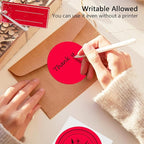 3 X 3 Inch Round Thermal Labels Circle Color Coding Labels Printable Waterproof 500PCS Round Stickers Adhesive Writable for Office, Home, Garage, DIY Sticker, Name Tag,Red