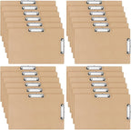 Henoyso 24 Pcs 11x17 Clipboard Wooden Lap Board with Low Profile Clip Brown Double Landscape Clip Hardboard Drawing Board Landscape Horizontal Large Clipboard for Desk Paper Sketching Art Supplies