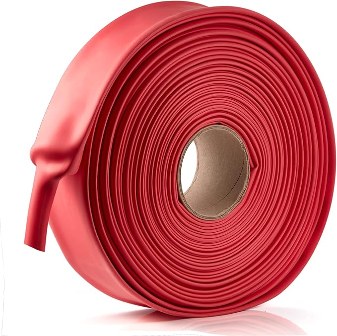 Chanzon 3:1 Ratio - 80ft Roll - Heat Shrink Tubing 2" (50mm) - Marine Grade Waterproof Adhesive Lined - (25M Total Length) Red Polyolefin Sleeving Wrap Shrinking 3 to 1 Ratio 1pcs