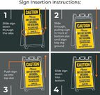 Caution Please Dry Off Wet Floor Sidewalk Sign Kit, 18x24 Inches, With A Frame Stand, Made in USA