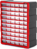 INTERTOOL Small Parts Organizer for Hardware & Screws | 60 Removable Bins with Dividers | Wall Mount or Desktop Craft & Lego Storage Cabinet | 19” x 15” x 7” BX08-4016