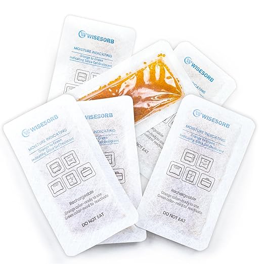 4Pcs 40 Gram Rechargeable Desiccant Packs, Indicating Silica Gel, Gun Safe Dehumidifier, New Style Desiccant Moisture Absorbing Bag