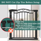 Fairy Baby 81.9"-84.6" Extra Wide Baby Gate for Stairs, Pressure Mounted Auto Close Child Safety Gate with Door No Drill, Large Long Pet Dog Gate for The House Doorways, 82 83 84 Inches Wide, Black