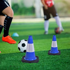 6 Pack 12 Inch Blue Reflective Traffic Cones, Black Base Mini Safety Cones for Event Setup, Reserved Parking, and School Activities (6, Blue, 12 Inch)