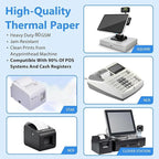 3 1/8 Thermal Paper Receipt Rolls (50 Pack) 55 GSM Premium Quality, BPA Free Receipt Paper Compatible with Most POS Systems, Cash Registers, Thermal Receipt Rolls