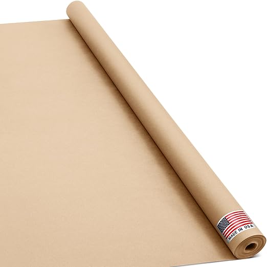 48" x 1200" (100 ft) Natural Kraft Paper Roll – USA Made Non-Toxic, Odorless, 100% Recyclable Brown Wrapping Paper for Shipping, Packaging, Crafting & Gift Wrapping