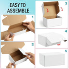 Shipping Boxes 9x6x2 inches White Small Mailing Boxes 25 Pack Cardboard Corrugated Box Mailers