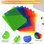 8-Tab Dividers for 3 Ring Binder, 48 Count Binder Dividers with Pockets, Subject Dividers, 3-Hole Plastics Sheets Protectors for US Letter Size in 0.5", 1",2" Binders, Vibrant 8 Color, 6 Packs