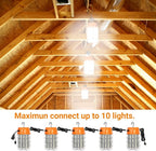 100W LED Temporary Work Light,5000K 13000Lm Portable Work Lights with Stainless Steel Guard & Hook for Mine Wharf Job Site Lighting,IP65 Dust Waterproof,Plug-n-Play