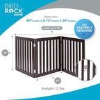INTERNET'S BEST Dog Gate Indoor Freestanding Pet Barrier, Folding Wood Dog Fence, Extra Wide Doorway Puppy Gate, Indoor Animal Privacy Panel, Wooden Cat Fence - 3 Panel - 24", Espresso