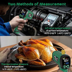 Infrared Thermometer Gun,SQECH Laser Thermometer Gun -40℉～2192℉(-40℃～1200℃),50:1 Non-Contact High Temp Thermometer with Thermocouple Probe,Color Backlight,Adjustable Emissivity,for Industry&Home