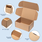 Shipping Boxes 12x9x4 Inches 20 Pack Corrugated Cardboard Mailing Boxes for Small Business, Kraft Medium Literature Mailer Packaging Supplies Brown