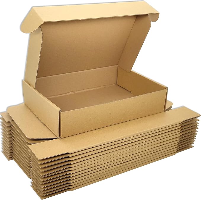 Small Brown Shipping Boxes for Small Business Pack of 25-9x6x2 inches Cardboard Corrugated Mailer Boxes for Shipping Packaging Craft Gifts Giving Products