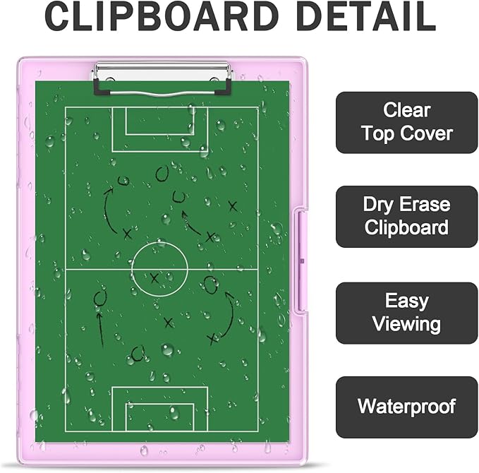 Rimilak Plastic Clipboard with Storage, Side Opening with 2 Compartment, Size 13.3 x 9.4 x 1.5 Heavy Duty High Capacity Nursing Box for Work School & Office Supplies, Rose Pink