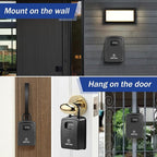 Iron Lock® Key Lock Box Portable with U-Shackle – XXL Waterproof Heavy-Duty Metal Safe with 4-Digit Combination for Spare Keys Outside on Door Knob, Fence or Gate (Black, XXL)
