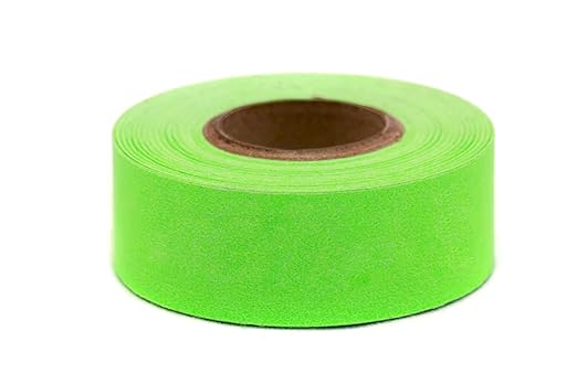 ChromaLabel 1 Inch Colored Masking Tape, High Visibility Fun Tape for Kids, Easy to Write On Labels - 500 Inch Roll (13.88 Yards), Matte Finish Fluorescent Green