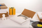 White 12" Vinyl Record Shipping Boxes, 12.8"L x 12.8"W x 1"H Corrugated Cardboard LP Album Mailers Boxes with Fragile Stickers, 25 Pack