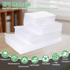 540Pcs Dish Packing Supplies for Moving, 270 Cushion Foam Wrap Pouches & Sheets 4 Sizes (16x12", 12x12", 12x7.8", 7.8x7.8") with 270 Fragile Stickers Plate Packing Sleeves for Fragile Shipping Storage