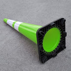 6 Pack 36" Large-Sized PVC Traffic Cones with Heavy-Duty Black Base, Garage Parking Lot Cones Structurally Stable Weatherproof Road Construction Safety Cones (6, Green, 36" Extra Large)