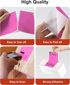 Phomemo 4x6 Thermal Label Printer Paper - 500 PCS Rose 4"x6" Fan-Fold Shipping Supplies Labels - Water/Oilproof Label Stickers - Permanent Adhesive Mailing Labels Paper for Thermal Printer