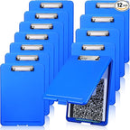 Ireer 12 Pcs Plastic Clipboard with Storage Heavy Duty Portable Writing Boards for 150 Sheet A4 Paper with Pen Holder Large Capacity Clipboards for Nurse Teacher Student Classroom Office(Blue)