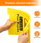 3 Pack Caution Wet Floor Sign, 24" Height, Bright Yellow, Double-Sided A-Frame Safety Caution Sign Commercial, Bilingual Caution Message