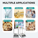 LAB FISH Analytical Balance 220g x 0.1mg Scale High Precision 0.0001g Accuracy Digital Lab Scale Internal & External Calibration for Laboratory Pharmacy Jewelry